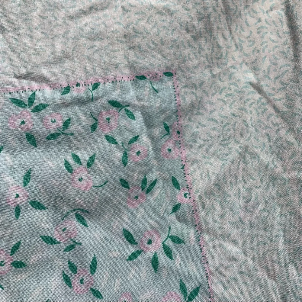 Vintage Ditsy Floral Pastel Colorblock Standard Size Pillowcase